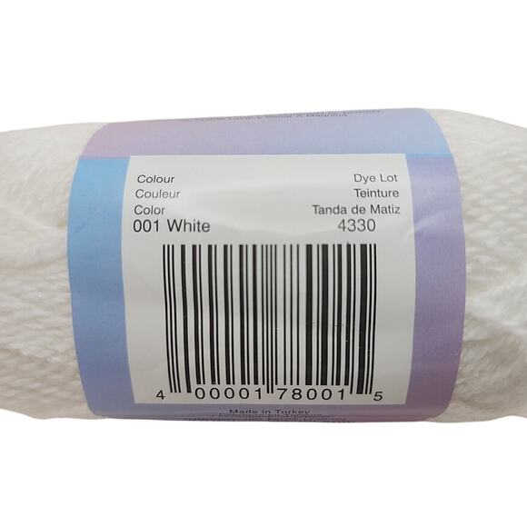 New Mary Maxim Baby’s Best Yarn 001 White Acrylic Tensel 2 ply Fine Sport 160yds - Picture 4 of 7